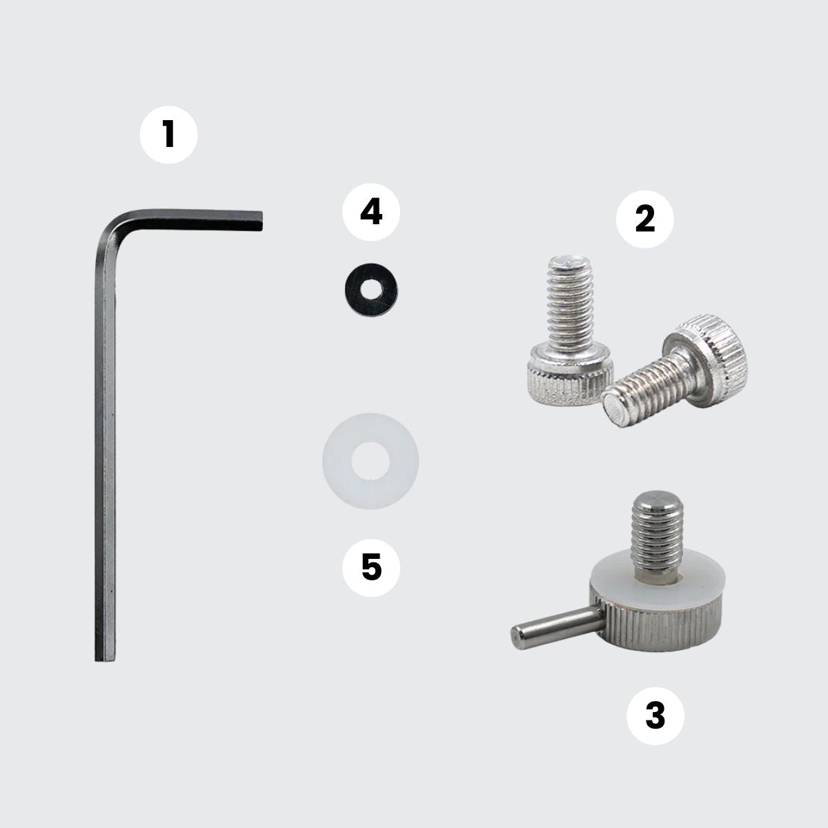 2 tornillos para ajuste de longitud del adaptador de lente