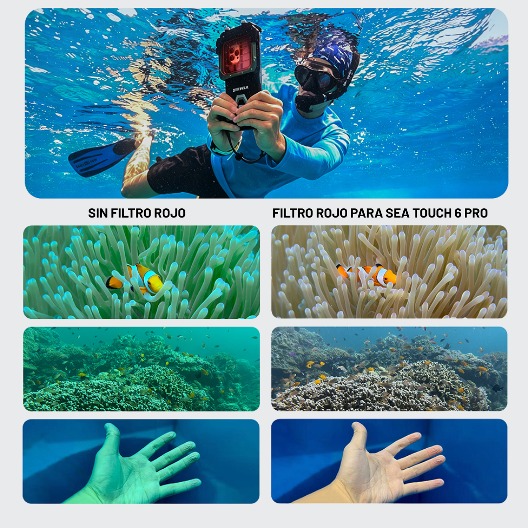 Filtro rojo Snorkel para Sea touch 6 PRO