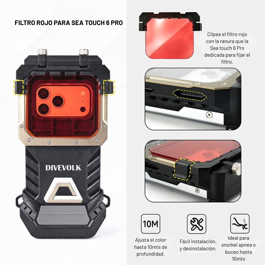 Filtro rojo Snorkel para Sea touch 6 PRO