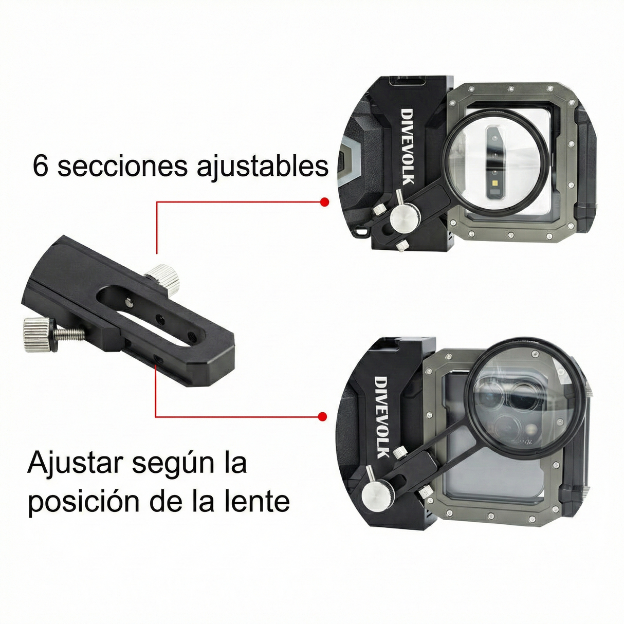 Extensor con brazo de 67 mm para lentes y filtros